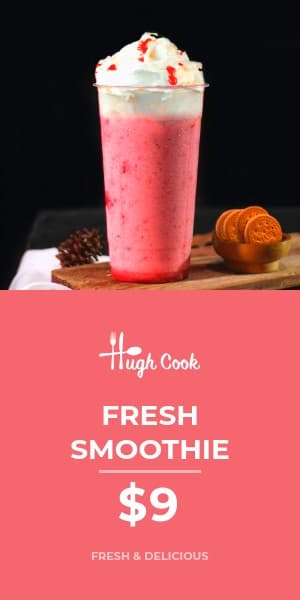 Fresh Strawberry Smoothie Deal Half Page