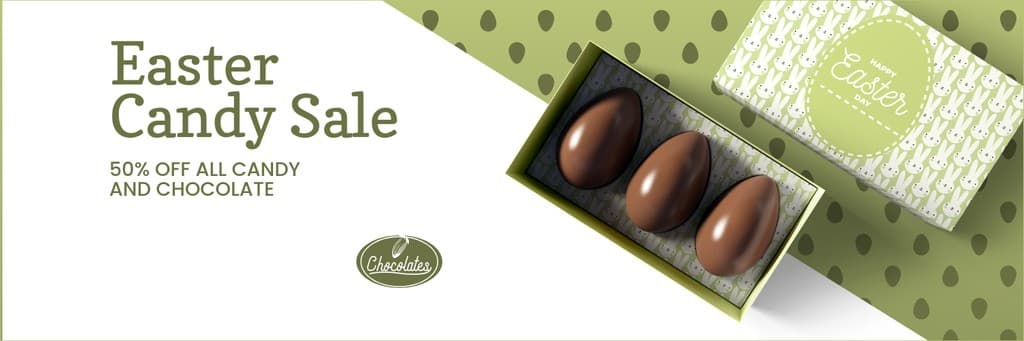 Green Easter Candy Sale X Header