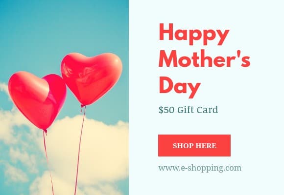 Mother's Day Hearth Balloons Gift Card Netboard