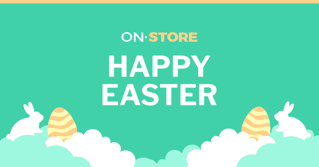 Happy Easter Bunny in Clouds Facebook Sponsored Message