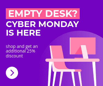 Cyber Monday Empty Desk Discount Large Rectangle