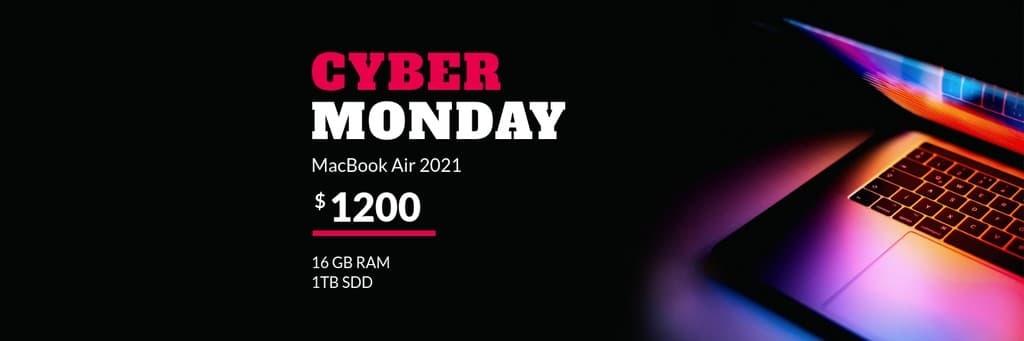 Cyber Monday Colorful MacBook Air X Header