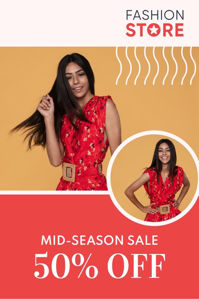Fashion Store Mid-Season Sale Pinterest Pin Tall