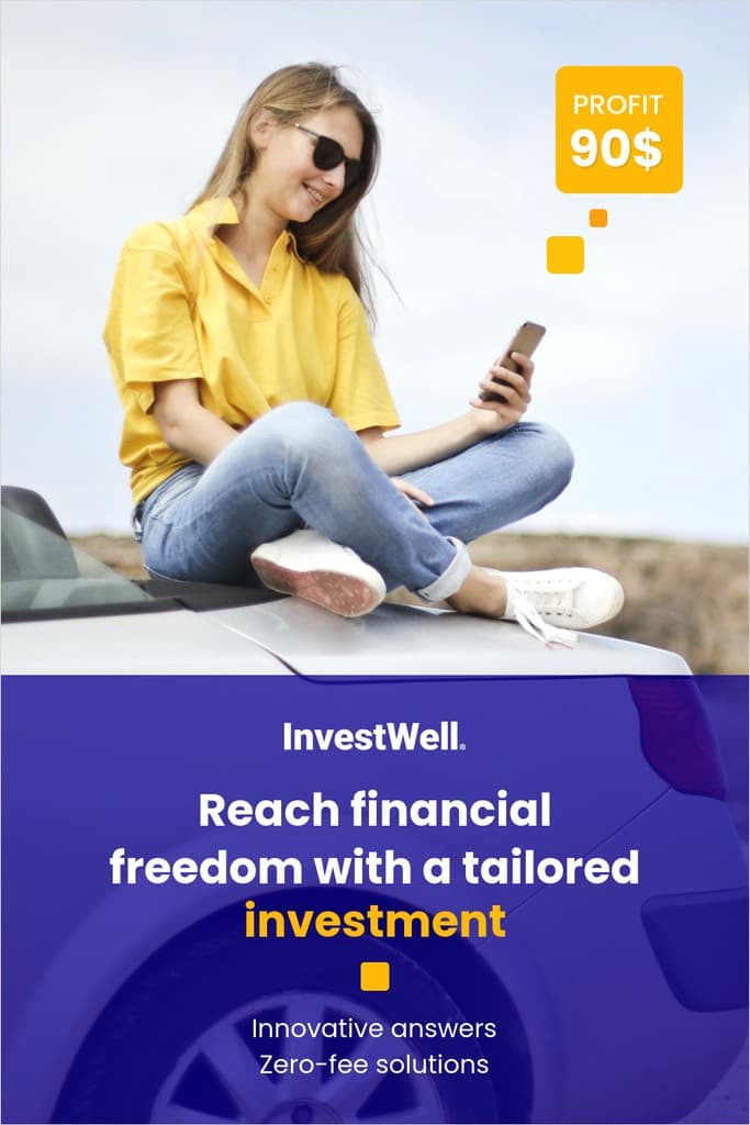 Financial Freedom with InvestWell Pinterest Pin Tall