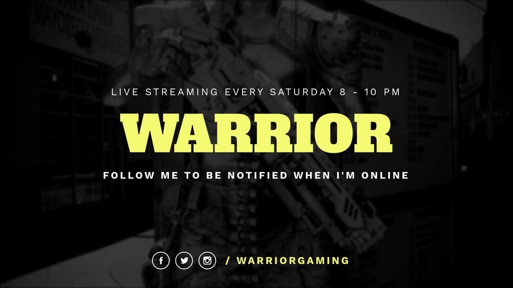 Warrior Gaming Twitch Video Cover Twitch Video Player Banner