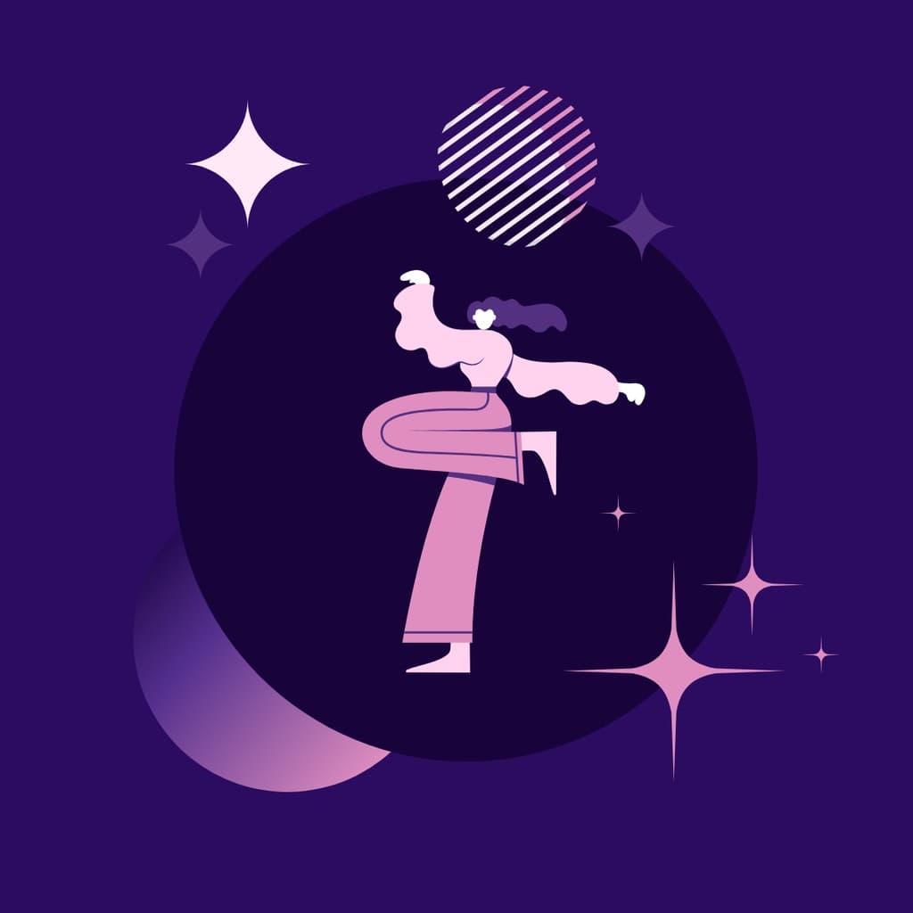 Cosmic Dancing Illustration Lifestyle Responsive Square Responsive Square Art