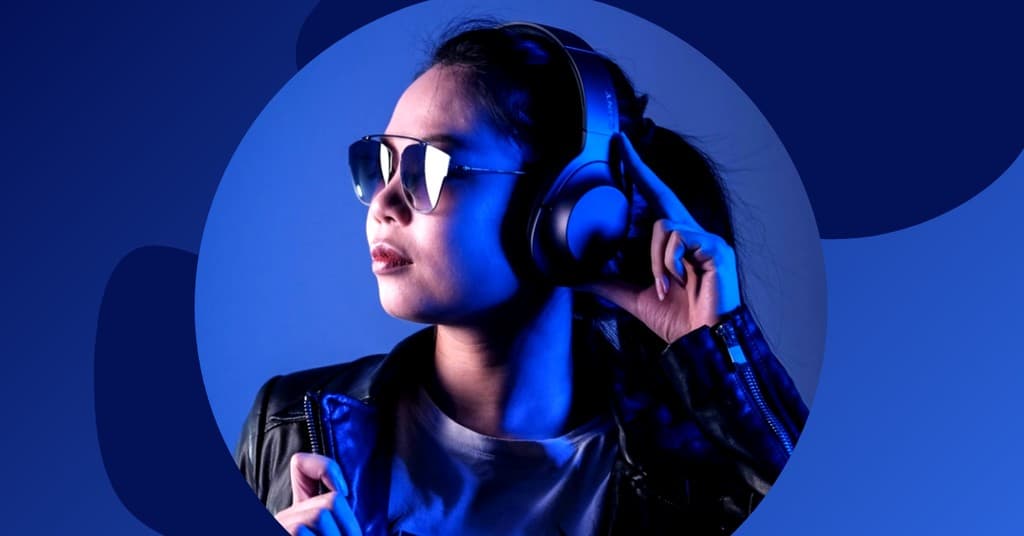 Blue Wireless Headsets Ecommerce Responsive Landscape Responsive Landscape Art