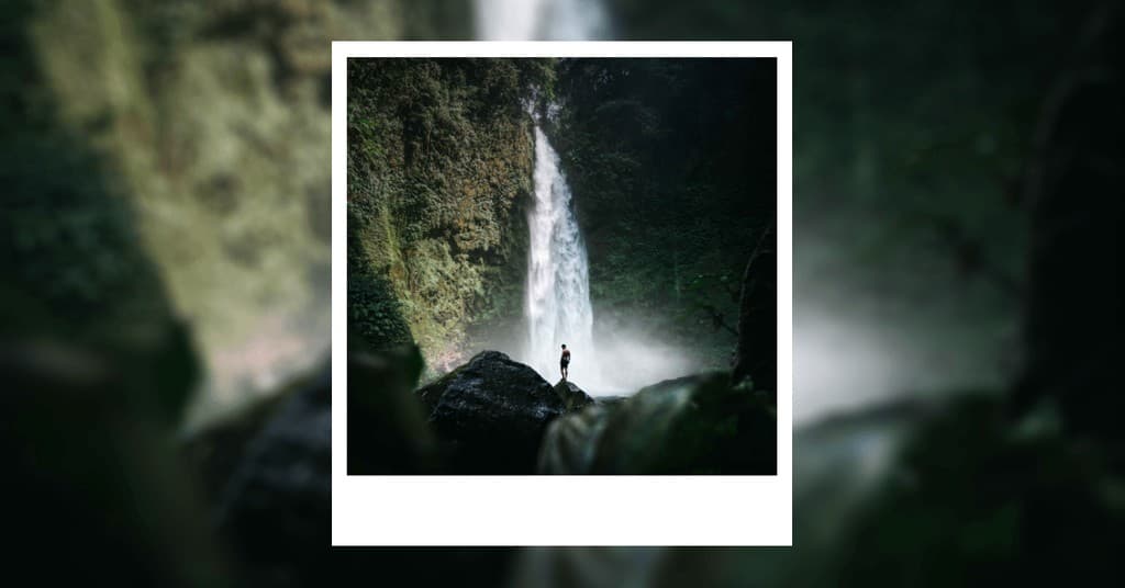 Alone in the Waterfall Travel Responsive Landscape Responsive Landscape Art
