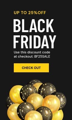 Gold Balloon Black Friday Discount Vertical Rectangle