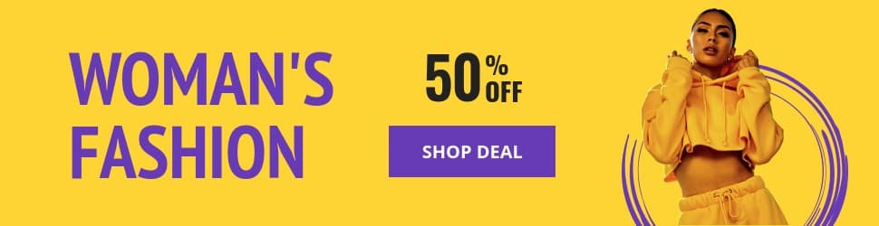 Yellow Purple Woman's Fashion Deal Billboard