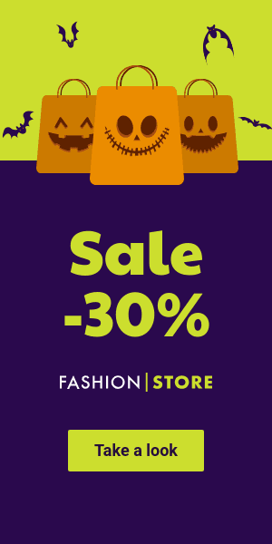 Halloween Shopping Bag Fashion Sale Half Page