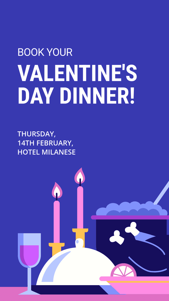 Valentine's Day Dinner Illustration