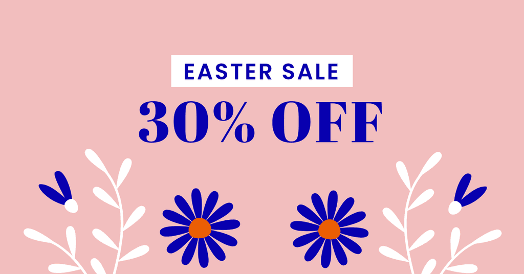 Easter Sale Blue Flower Illustration Facebook Sponsored Message