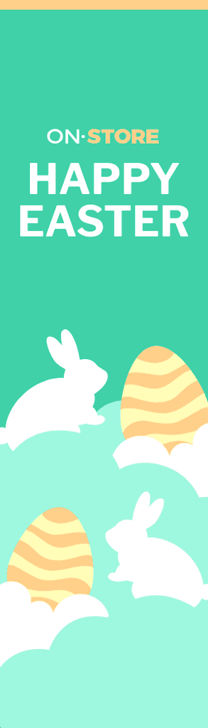 Happy Easter Bunny in Clouds Portrait