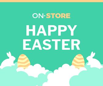 Happy Easter Bunny in Clouds 