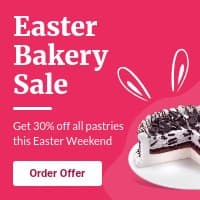 Easter Bunny Bakery Sale Small Square