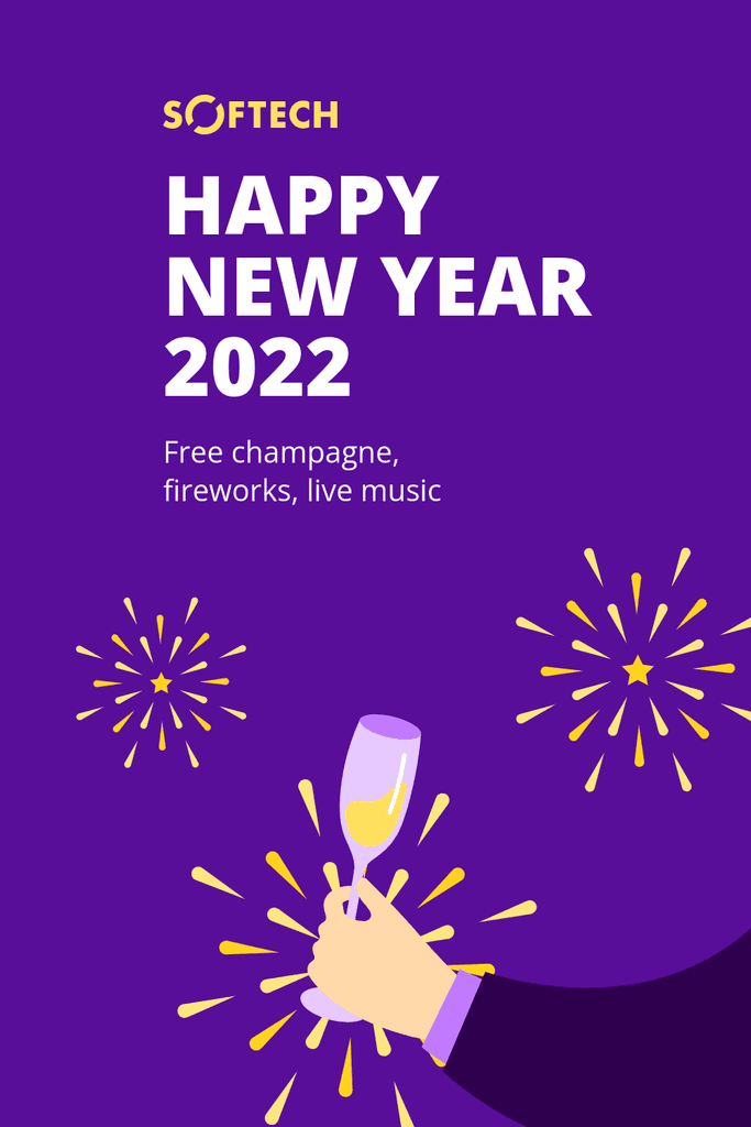 New Year 2022 Party Invitation Pinterest Pin Tall