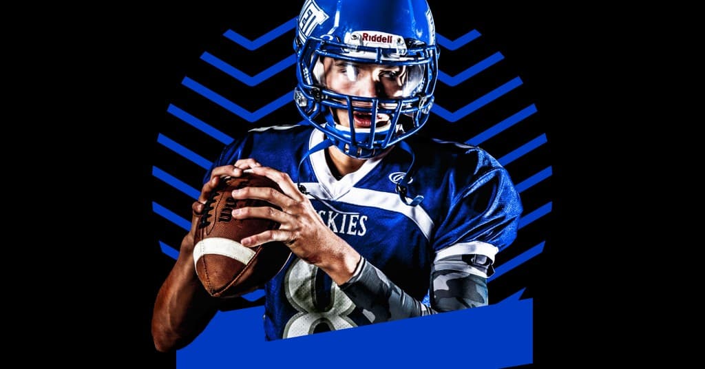 Blue American Football Sport Responsive Landscape Responsive Landscape Art