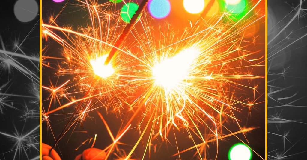 Colorful Sparklers New Year Responsive Landscape Responsive Landscape Art