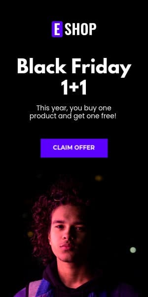 One Plus One Black Friday Half Page