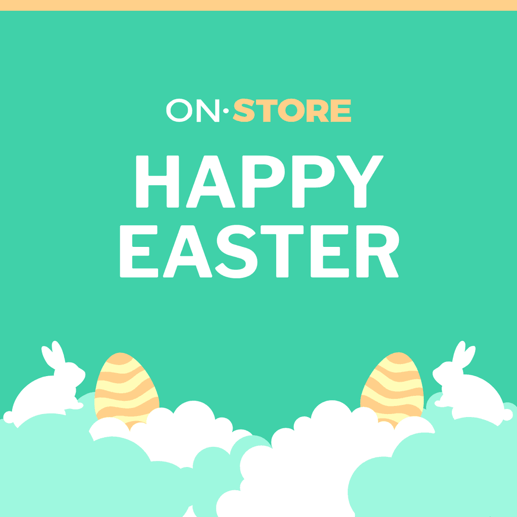 Happy Easter Bunny in Clouds Facebook Square Post