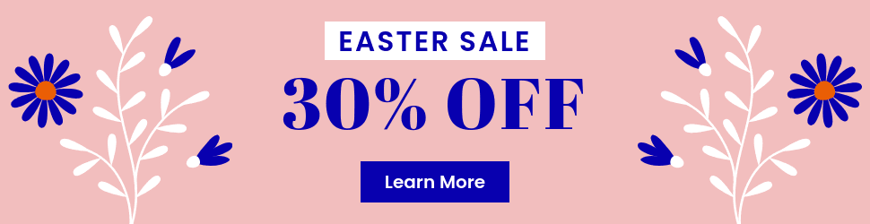 Easter Sale Blue Flower Illustration Billboard