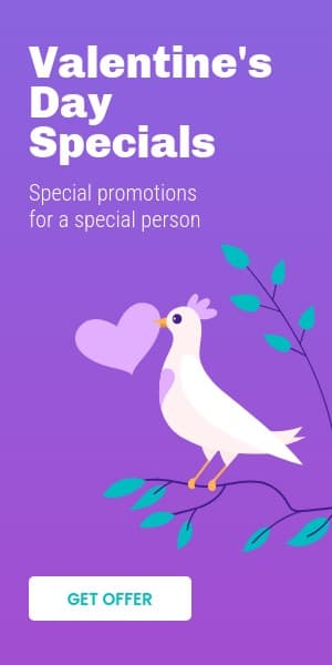 Valentine's Day Dove Specials Half Page