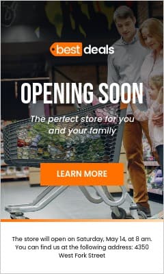 Best Deals Shop Opening Soon Vertical Rectangle