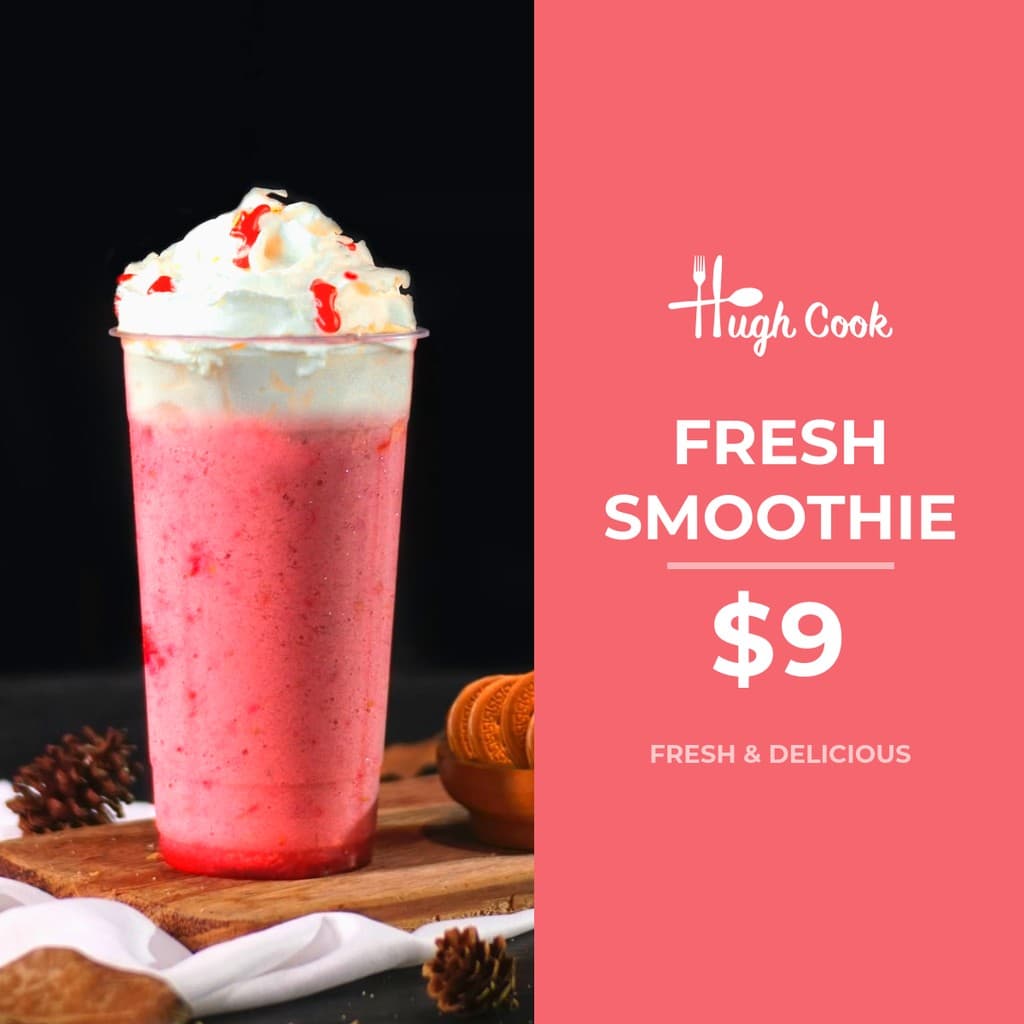 Fresh Strawberry Smoothie Deal Facebook Square Post