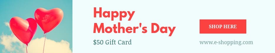 Mother's Day Hearth Balloons Gift Card Top Banner