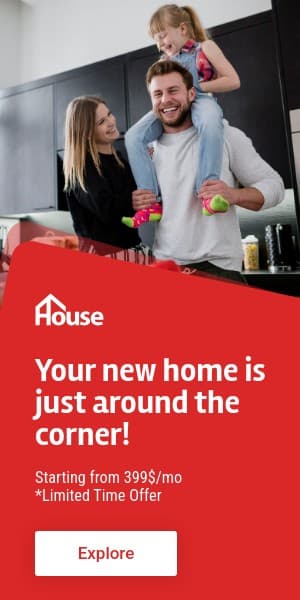 New Family Home Red House Half Page