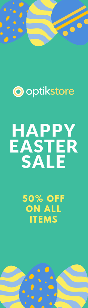 Happy Easter Sale Colored Eggs Portrait