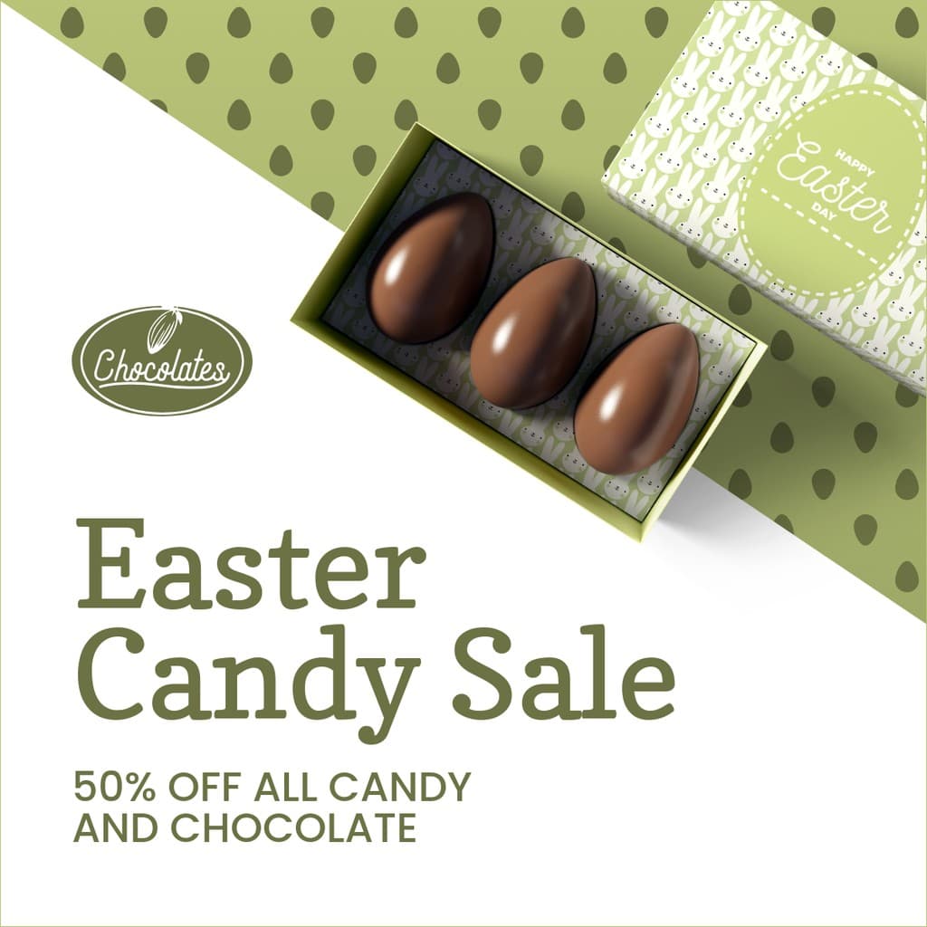 Green Easter Candy Sale Facebook Square Post