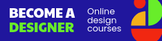 Become a Designer Colorful Online Courses Half Banner