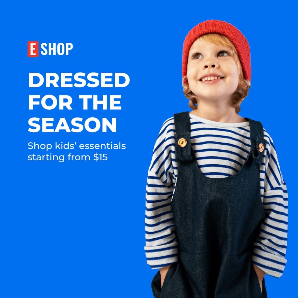 Dress Kids For The Season Instagram Post