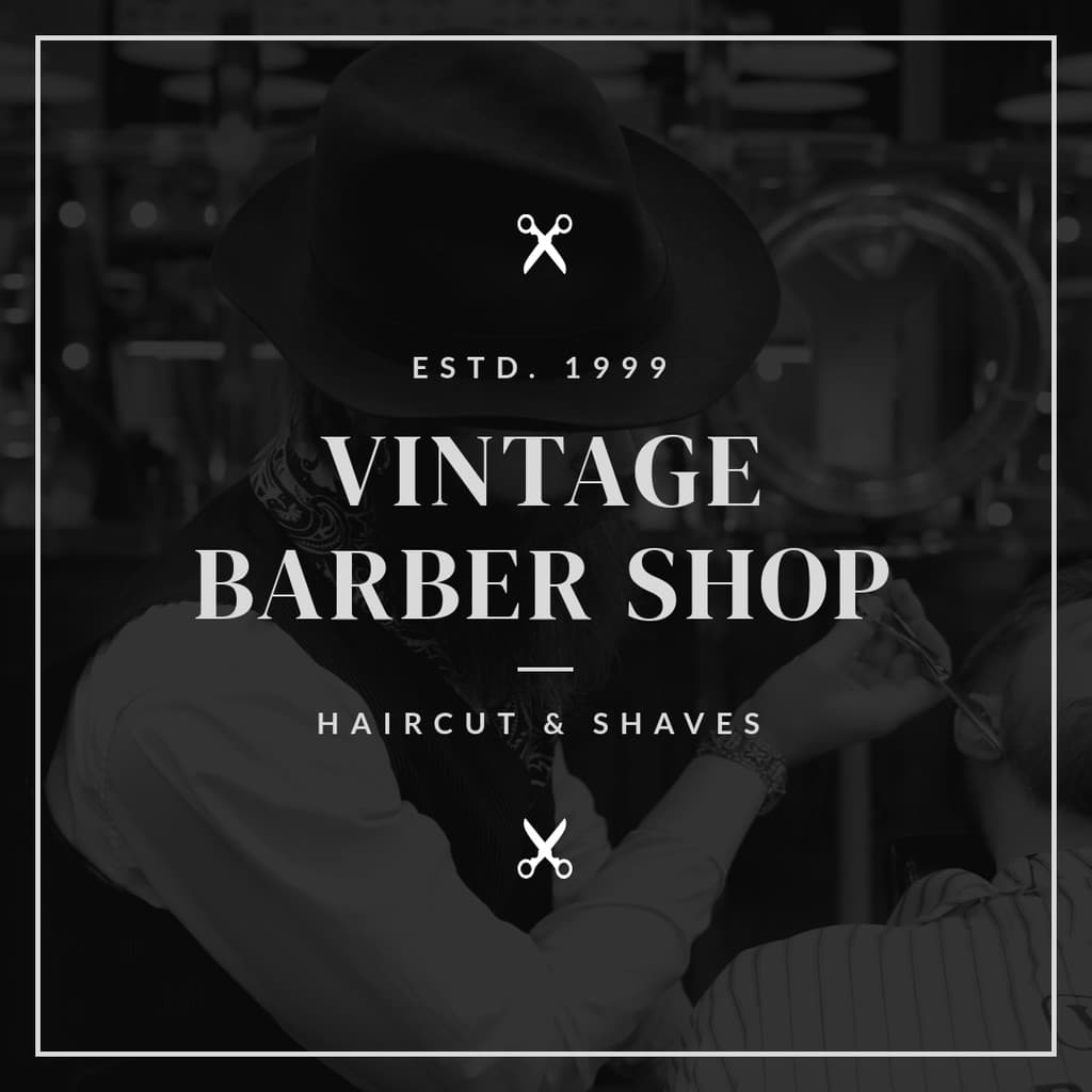 Vintage Barber Shop Haircut & Shaves Video Instagram Video Post