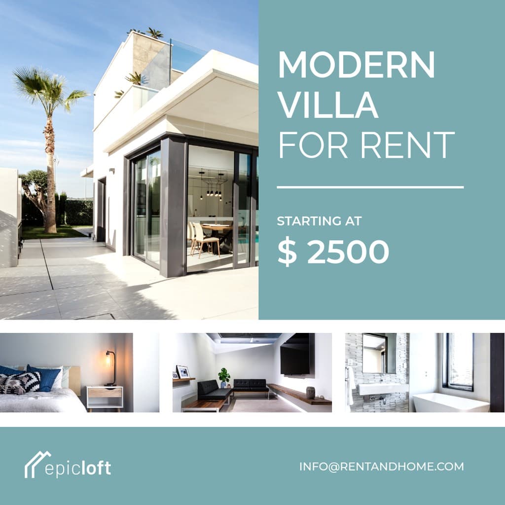 Before - Modern Villa For Rent Instagram Post