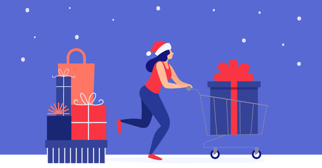 Run Shopping Illustration Boxing Day Responsive Landscape Responsive Landscape Art