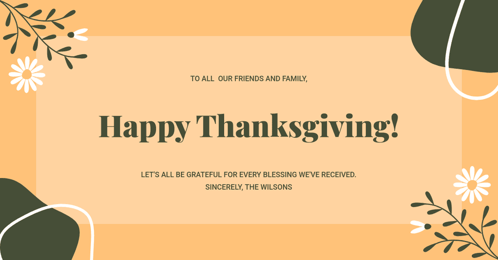 Thanksgiving Grateful for Every Blessing