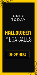 Halloween Mega Sales Only Today Vertical Banner