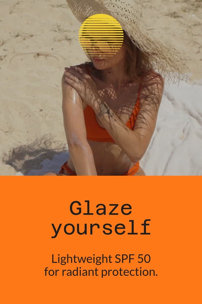 Glaze Beauty Products for Sun Protection Video Pinterest Pin Tall