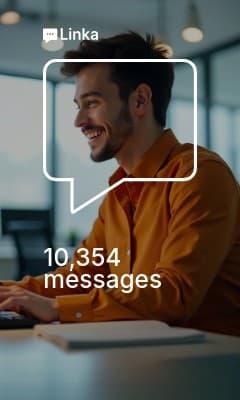 Messages Sent on Linka Animated Vertical Rectangle