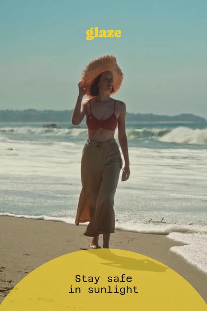 Safe in Sunlight Glaze Skincare Video Pinterest Pin Tall