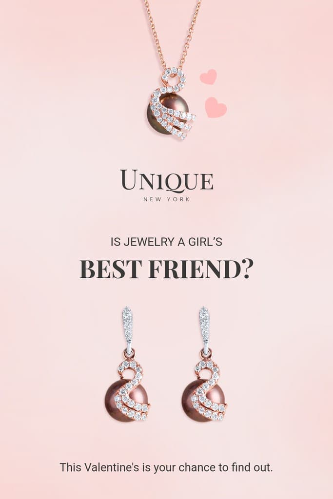 Jewelry Best Friend on Valentine's Day Pinterest Pin Tall