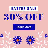 Easter Sale Blue Flower Illustration Small Square