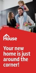 New Family Home Red House Vertical Banner