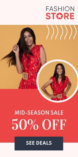 Fashion Store Mid-Season Sale Half Page