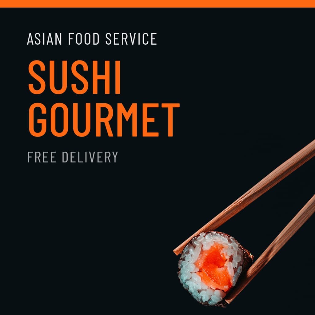 Sushi Gourmet Asian Food Service Instagram Post