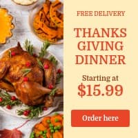 Thanksgiving Dinner Free Delivery Small Square