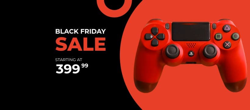 Black Friday Red PS4 PRO Controller